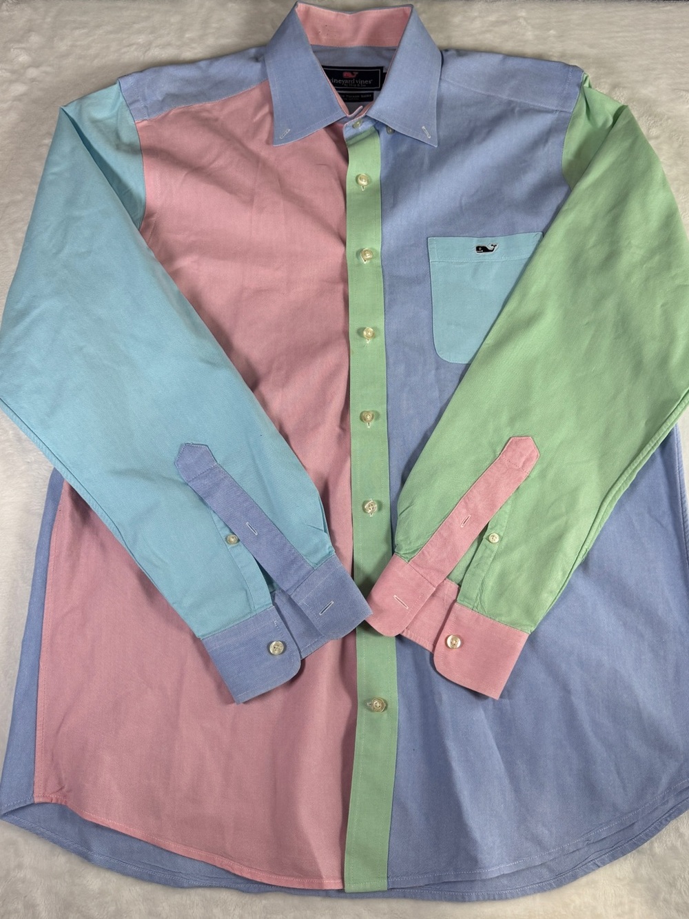 Vineyard Vines Slim Fit Tucker Shirt Colorblock Button Down Men’s Large